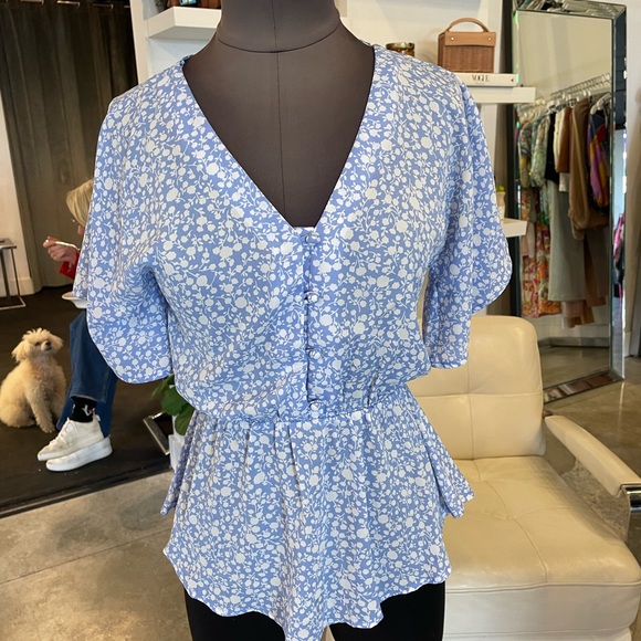 Sienna Sky Tops - Laura Ashley print peplum top.